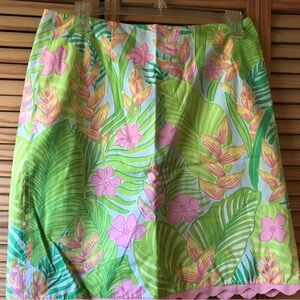 Lilly Pulitzer Pastel Leaf Print Skirt, Sz 4